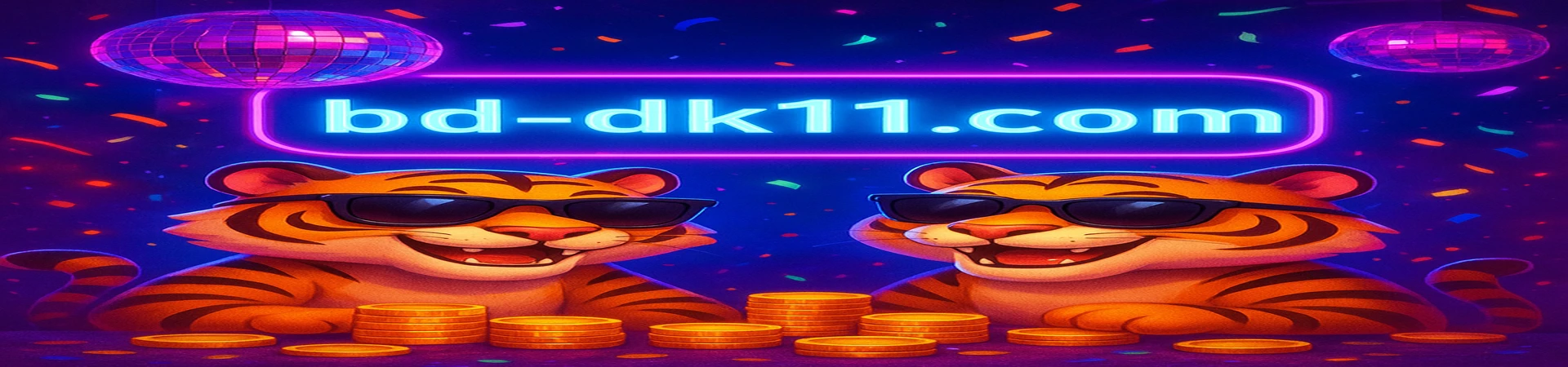 DK11 গেমিং প্ল্যাটফর্মে সুপার পার্টি বোনাস চলছে! সানগ্লাস পরা বাঘেরা একটি ডিস্কো পার্টি উপভোগ করছে, মাসের ২৫ তারিখে এলোমেলোভাবে বিতরণ হয়ে ৳৭.৭ বিলিয়ন পর্যন্ত বোনাস জয়ের সুযোগ রয়েছে।